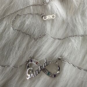 925 Infinity Grandma Pendant With Agate, Amethyst, Garnet, Chrysoprase Gemstones